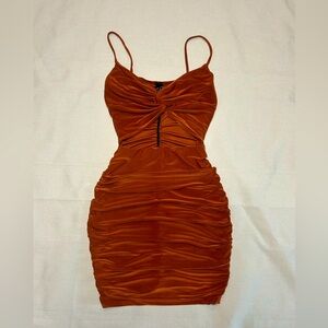 Windsor ruched cutout mini dress